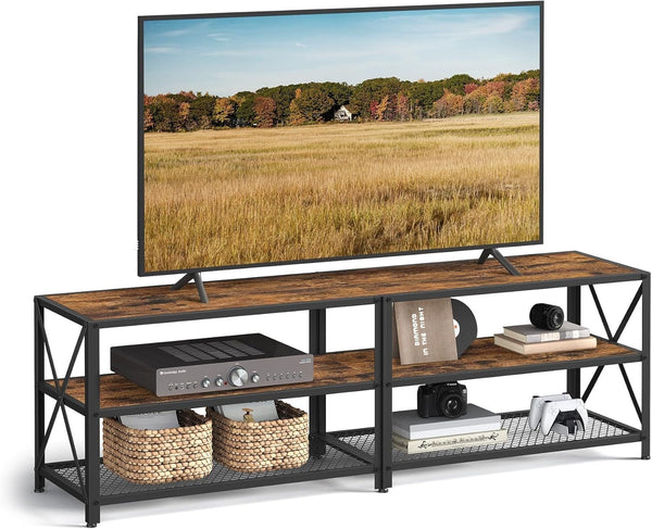 Home 70-in 3-Tier Industrial Rustic Brown TV Stand R2917