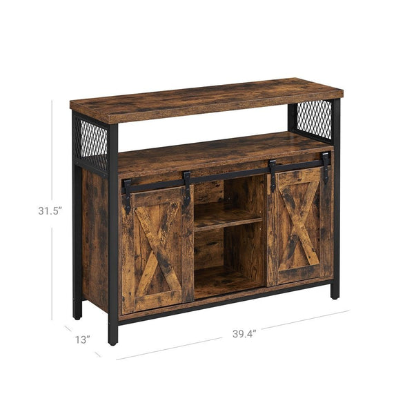 Home Brown Buff Sideboard Storage with Sliding Doors W5512