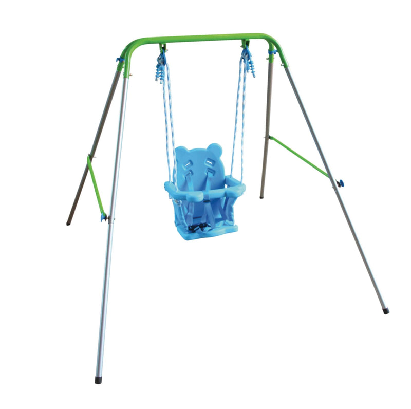 Outdoor Foldable Metal/Steel Swing Set, Ages 12-36 Months, 55-lb Capacity Z1732