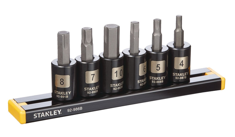 Professional Grade Black Chrome Hex Bit Socket Set, Metric, 6-pc N9022