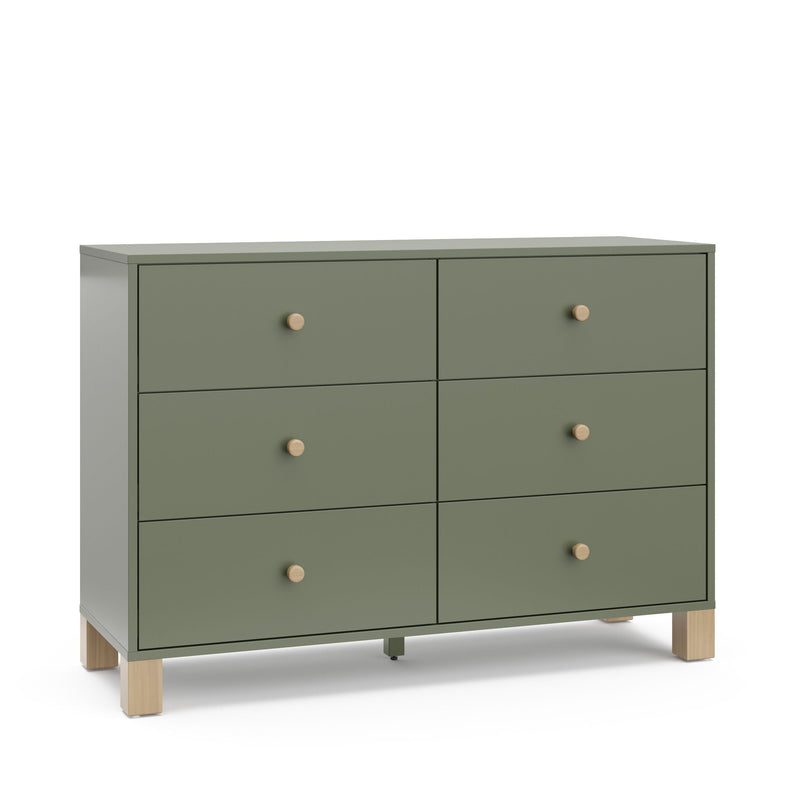 California 6-Drawer Olive/Driftwood Double Dresser/Chest I0084