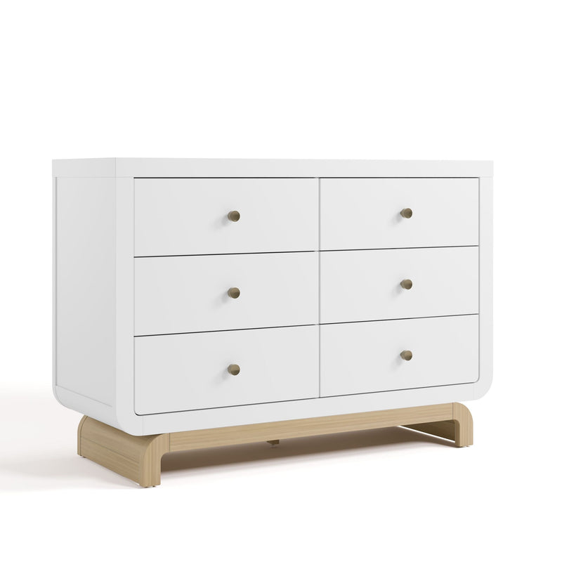 Santorini 6-Drawer White/Driftwood Double Dresser/Chest K4886