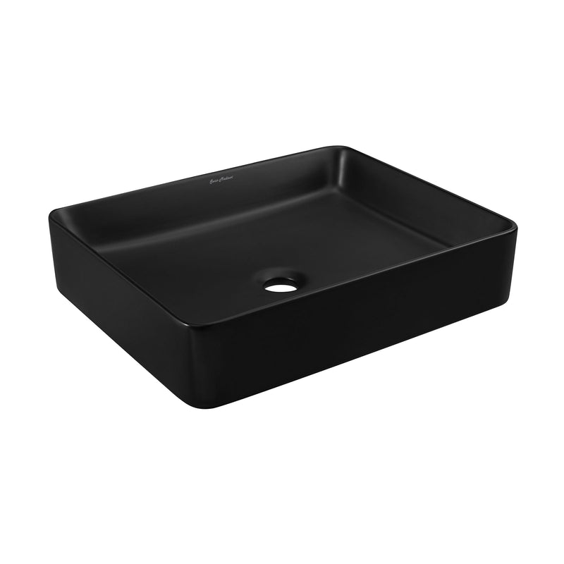 Concorde Rectangle Ceramic Vessel Sink, Matte Black M8600