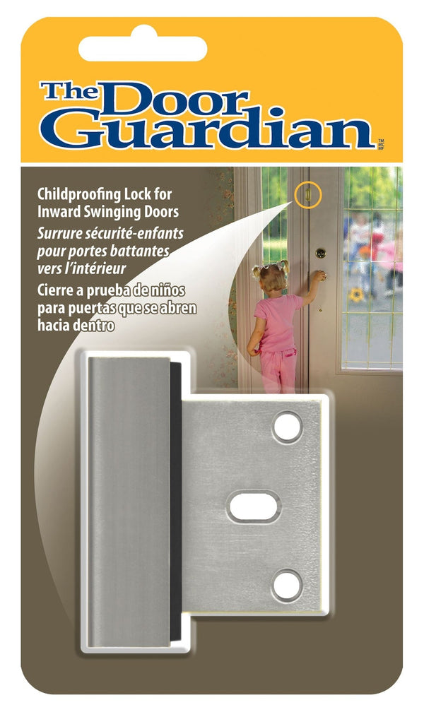 Child Proof Lock for Inwards Swinging Door, Satin Chrome A6791