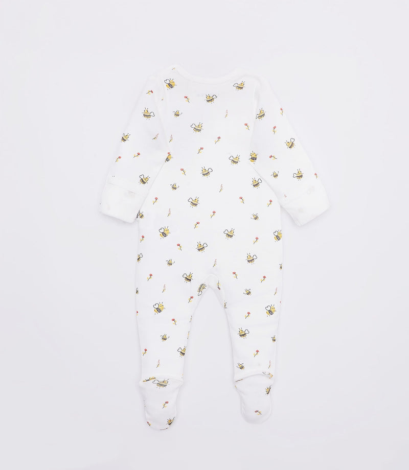 Bee Print Premium Organic Cotton Zippy, Various Sizes Q744