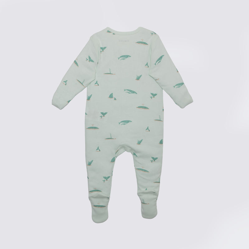 Whale Print Premium Organic Cotton Play and Grow Zippy, Various Sizes S9188