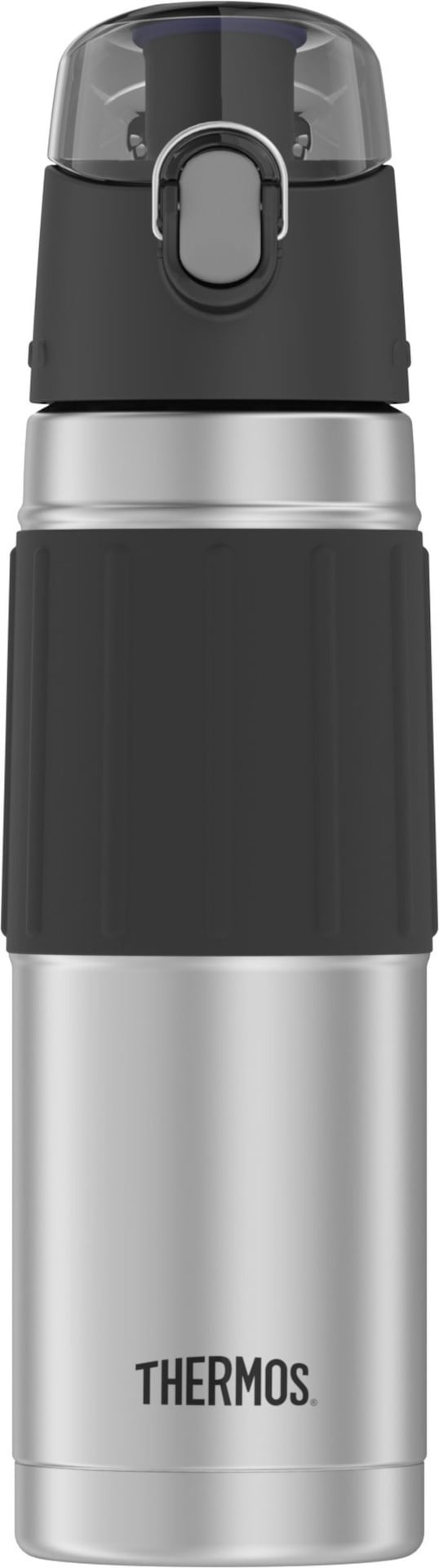 Stainless Steel Water Bottle, 530-mL, Black, with Push Button Lid C7201