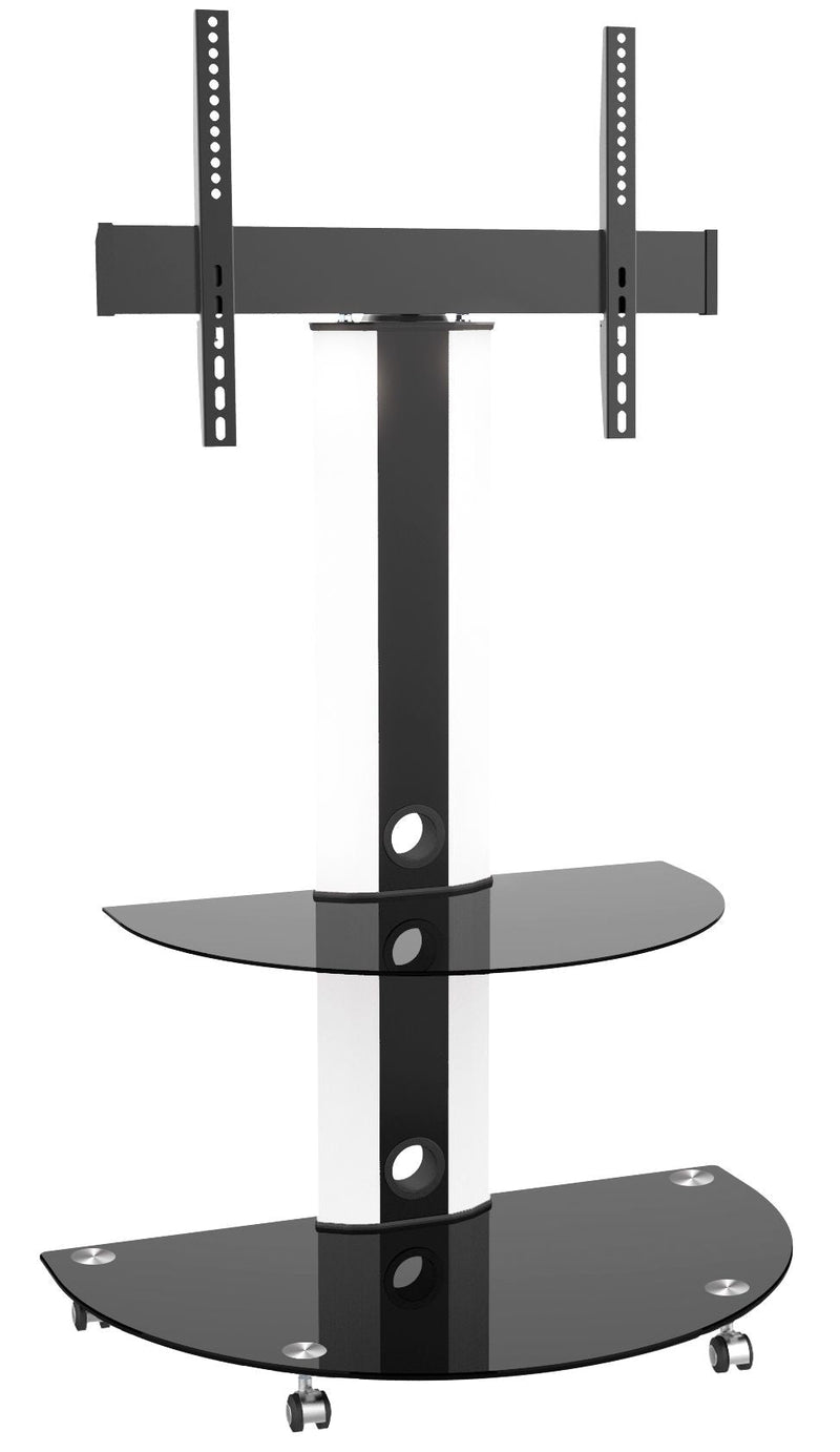LCD84113BLK Superior TV Cart with Glossy Glass Base and Shelf, 32-in to 55-in Y8058