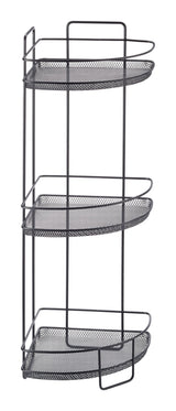 3-Tier Perforated Corner Storage Rack, Black