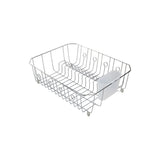 Large Metal Dish Drying/Draining Rack For Kitchen, Chrome, 18 x 14 x 5.5-in