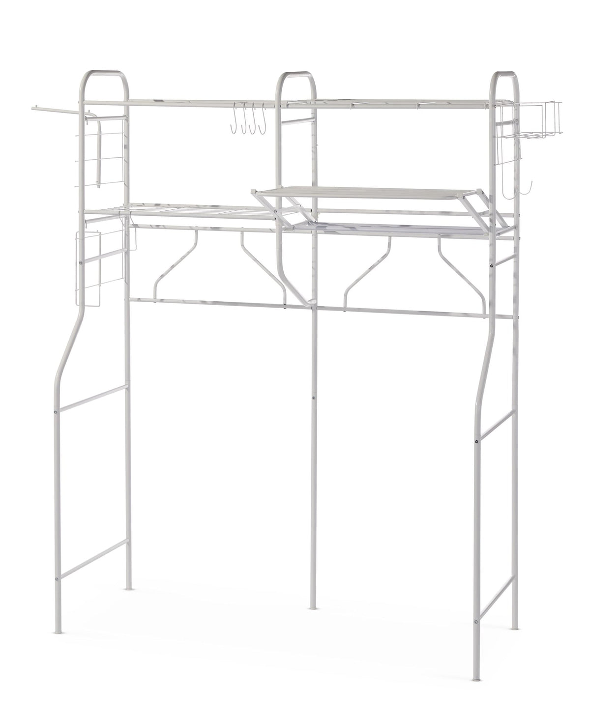 Linear Double-Unit Laundry Organization System, White