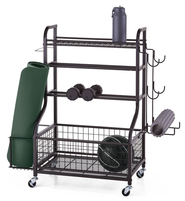Multifunction Storage Rack with Wheels, Black O0581