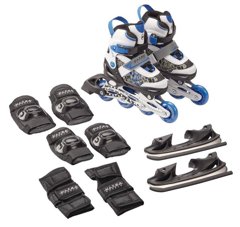 Switchers Ice/Inline Skates with Pad Set, Blue, Youth H7723