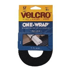 Hook-and-loop ONE-WRAP Heavy Duty Nylon Hook-and-loop Straps, Black, 12-ft x 3/4-in, 1-pk U8630