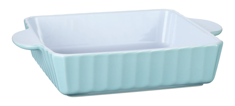 White/Blue Ceramic Square Baking Dish, 9-in M4877