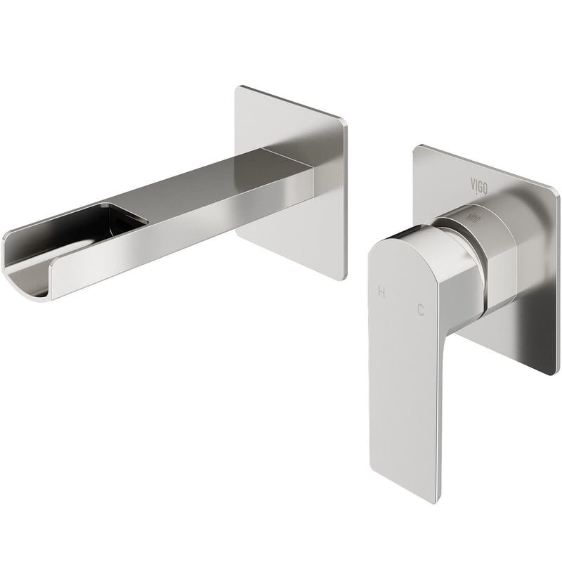 Atticus Brushed Nickel Wall Mount Bathroom Faucet G2009