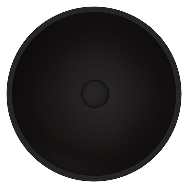Cavalli Round Vessel Bathroom Sink/Basin with Consistent Matte Finish, Black S2900