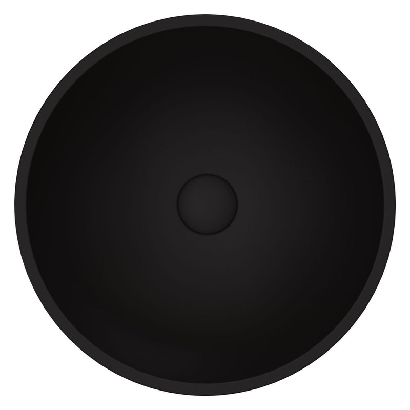 Cavalli Round Vessel Bathroom Sink/Basin with Consistent Matte Finish, Black S2900