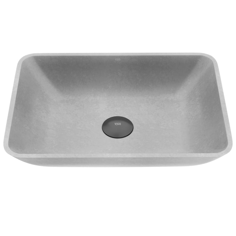 Duomo Gothic 18x13-in Deep Grey Bathroom Sink/Basin with Rectangular Vessel V1747