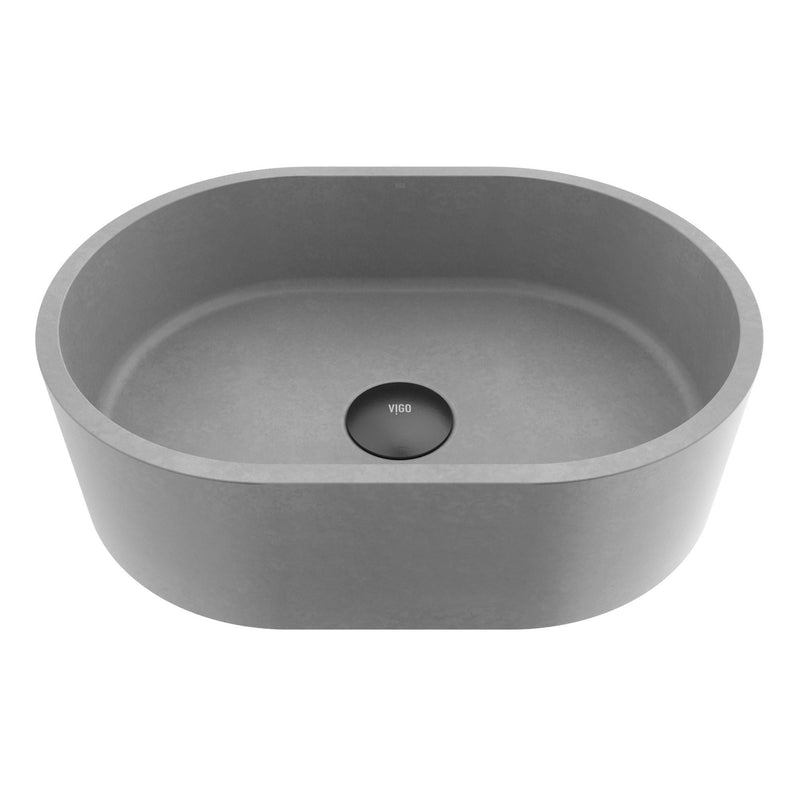 Giralda Gothic 16x11-in Deep Grey Bathroom Sink/Basin with Rectangular Vessel U5023