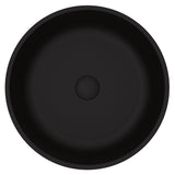 Modus Glass Round Vessel Bathroom Sink/Basin with Rounded Edges & Deep Bowl, Black