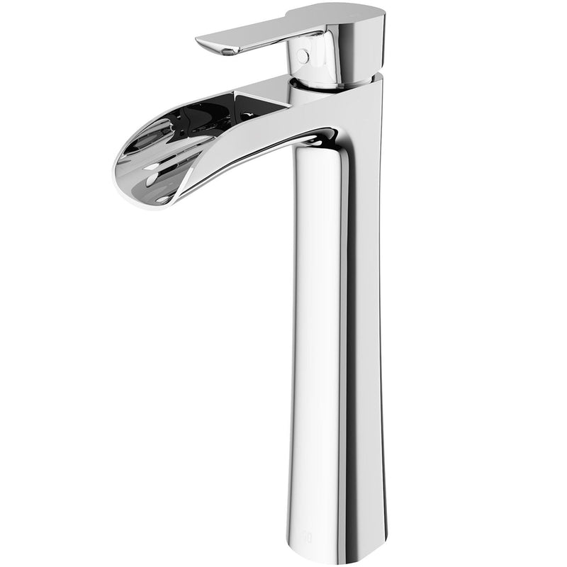 Niko Single Handle Vessel Sink Bathroom Faucet with Deck Plate, Chrome U7989
