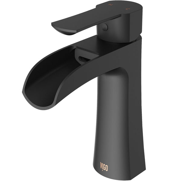 Paloma Single Handle Single Hole Bathroom Sink Faucet, WaterSense Certified, Matte Black W8051
