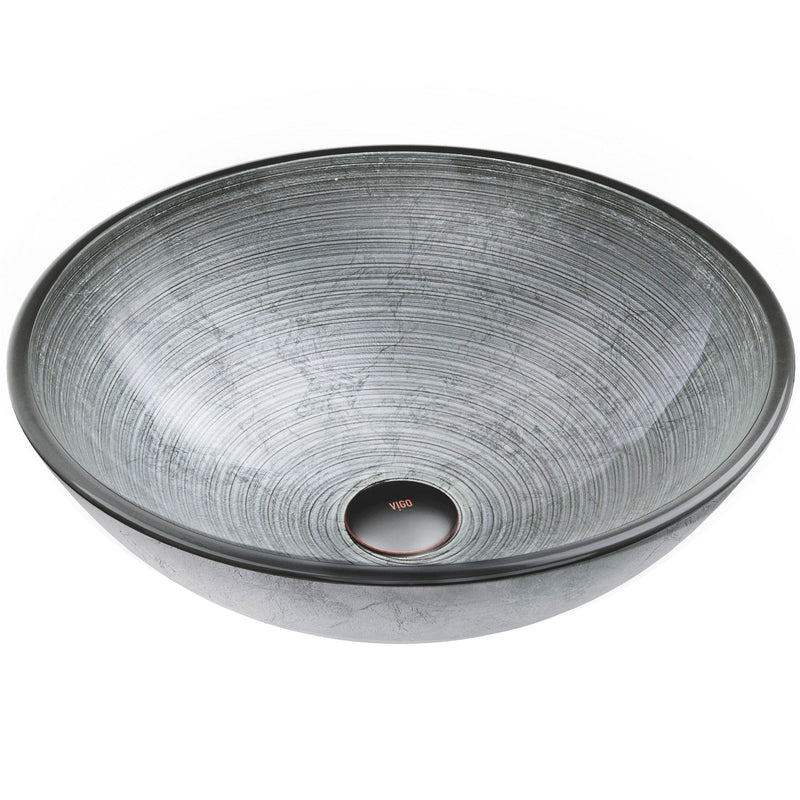 Simply Glass Round Vessel Bathroom Sink/Basin with Deep Bowl, Gray C8576