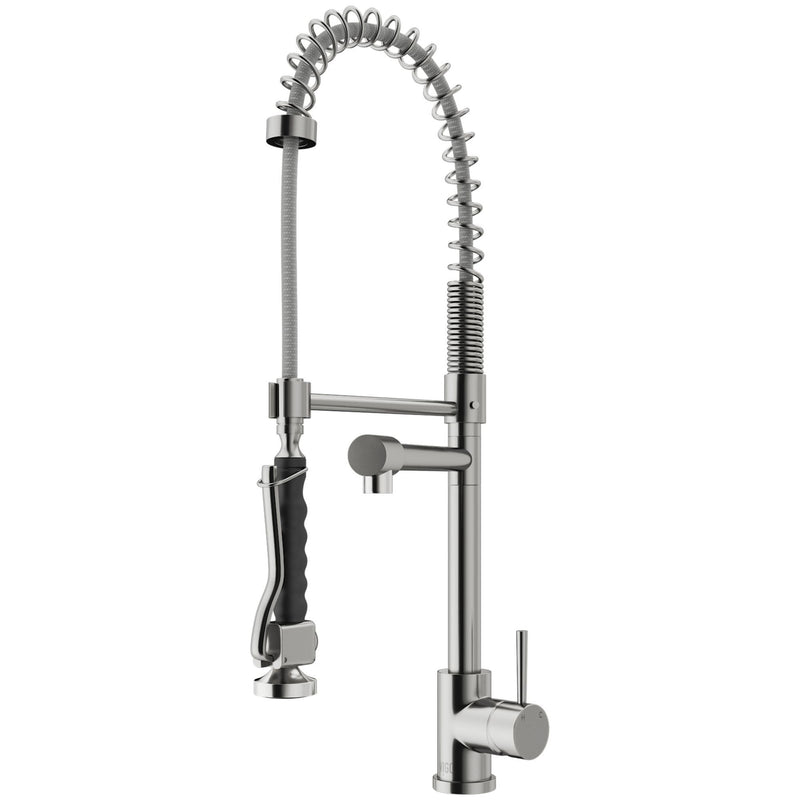 Zurich Single Handle Pull Down Spray Kitchen Faucet, Stainless Steel D6682