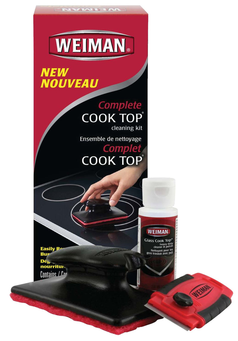 Complete Glass Cooktop Cleaning Kit, 3-pc, Include Scrub Pad, Scraper and Cleaning Solution T8908