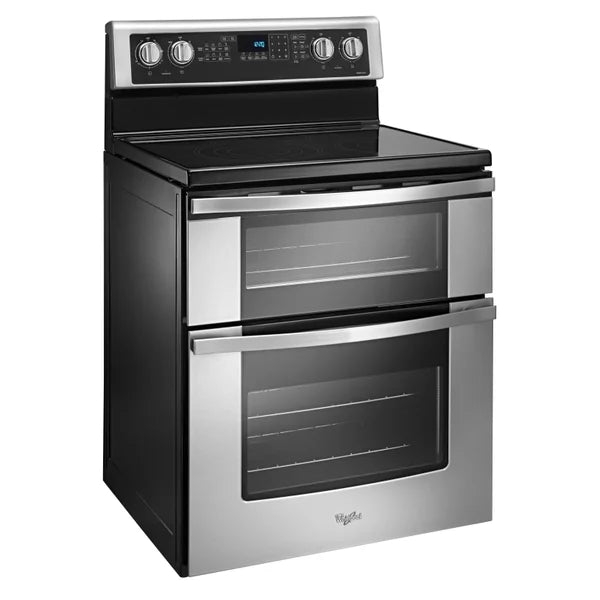 Whirlpool 30 in 6.7 cu ft. Stainless Steel Electric Double Oven Range with True European Convection K6066