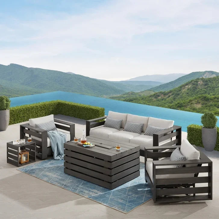 Whitney 5-piece Patio Conversation Set with Fire Table N3438