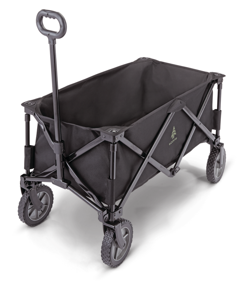 Outdoor Collapsible Folding Utility Standard Wagon & Carry Bag, 150 lb Capacity, Black Z2049