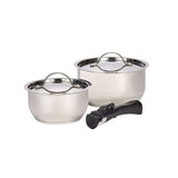 Provision Stainless Steel Camping Cook Pot Set, Made in Canada, 3-pc
