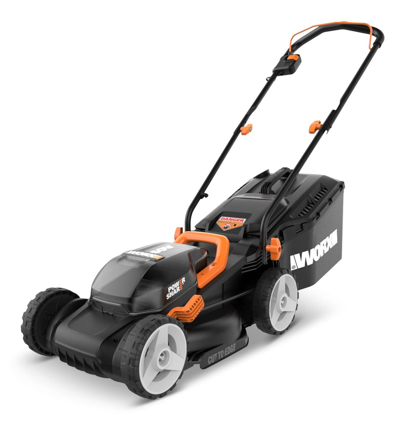 WG934 Power Share 2x20V 2-in-1 Combo Kit, WG779 40V Cordless Mower, 14-in + WG163.9 20V Cordless Grass Trimmer/Edger, 12-in U6908