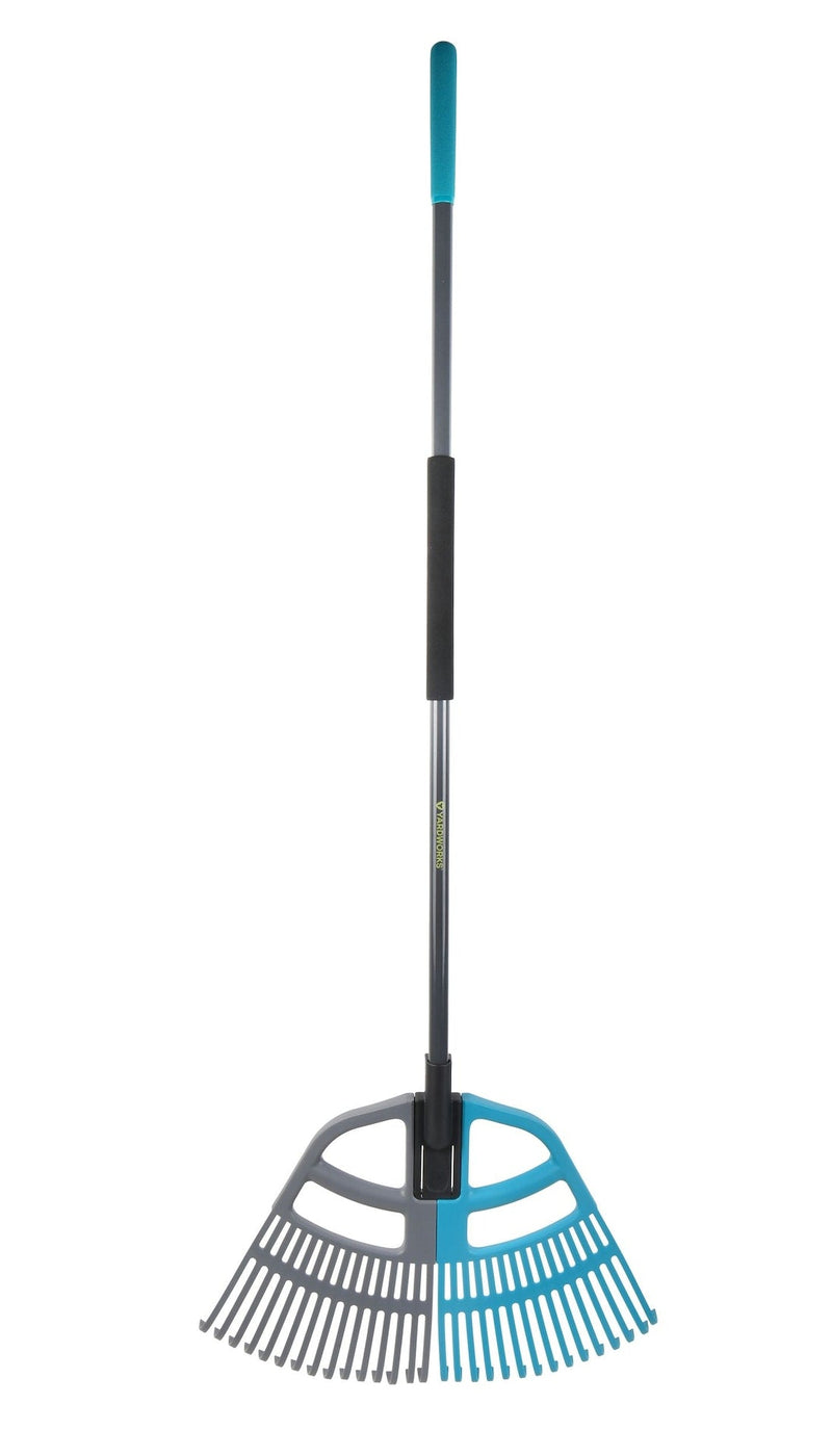 3-in-1 30-Tine Leaf Rake with Fibreglass Shaft, 24-1/2-in Wide Q6732