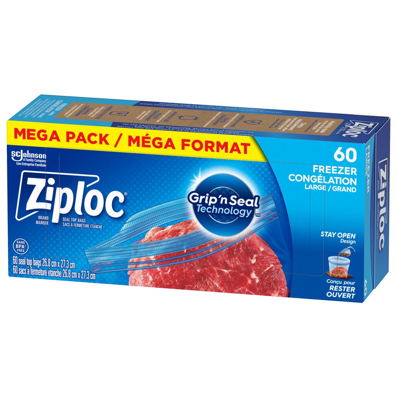 Large Plastic Freezer Bags Mega Pack, 760-mL, 60-pk X9734