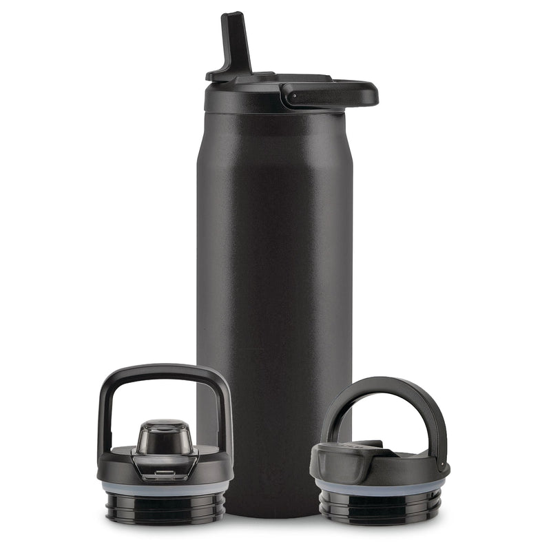 Core Vacuum Insulated Stainless Steel Bottle, 32-oz, Black, with Multi Lid A8956